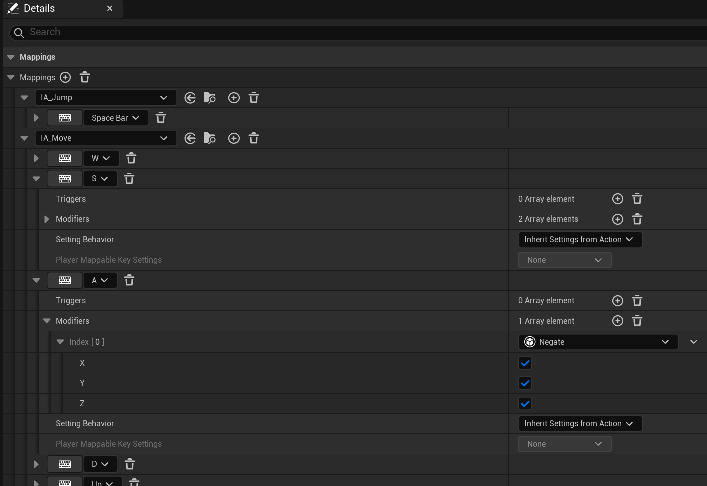 Input Mapping Context의 Trigger와 Modifier 설정